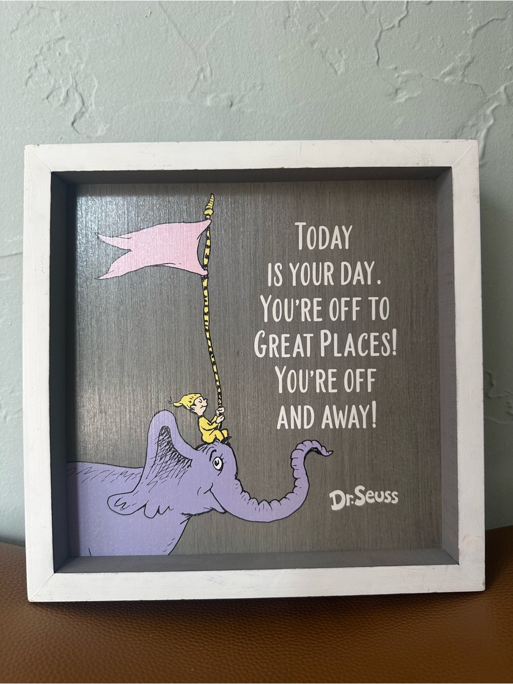 Dr. Seuss Pink Flag & Purple Elephant Inspirational Wall Art